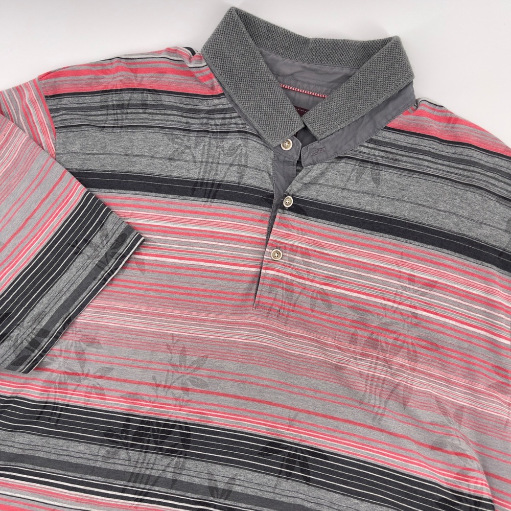 Tommy Bahama‎ 18 Golf XL Polo Shirt Striped Floral Print Menswear